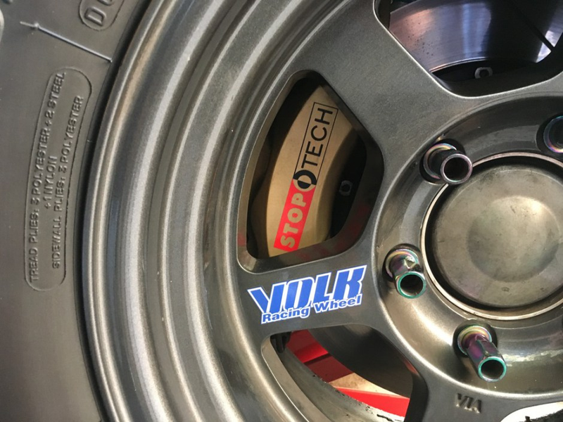 Volk Racing wheel tightly centered via the hub.
